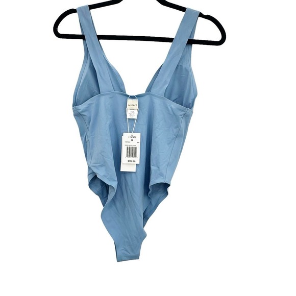 L Space Katniss One Piece Classic Swimsuit Wide U Back Aur Blue Size M NWT - Picture 7 of 11